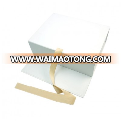 custom luxury  paper folding gift picking box with ribbon