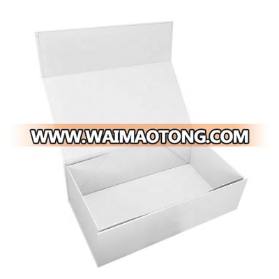 Custom Logo Luxury White Magnetic Flat Folding Box Cardboard Gift  Box For Clothes/Shoes