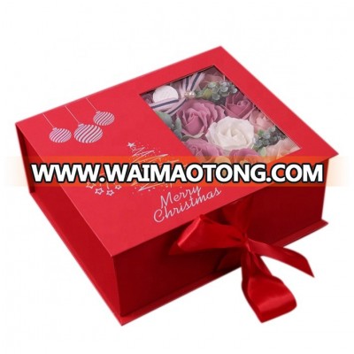 Custom Luxury Art Paper Christmas Cardboard Magnetic Closure Gift Box For Flower