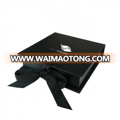 Custom Black Gift Boxes Chocolate Packaging with Ribbon