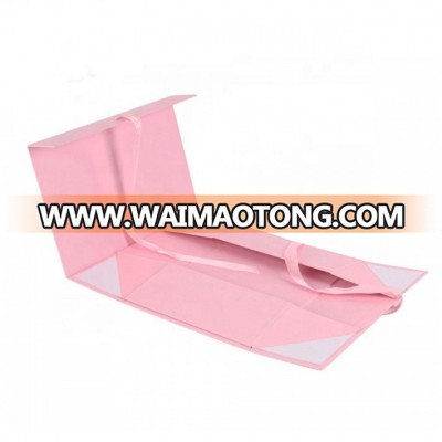 Wholesale Custom elegant Pink Packaging Box Luxury Foldable Gift Box with Ribbon