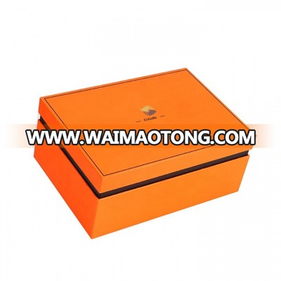 Custom Design Orange Top And Bottom Cardboard Box Gift Paper Packaging Box For Shoes