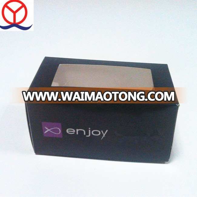 Die Cut Handle Custom Design Black Cake Box, Luxury Custom Printing Black Cupcake Box